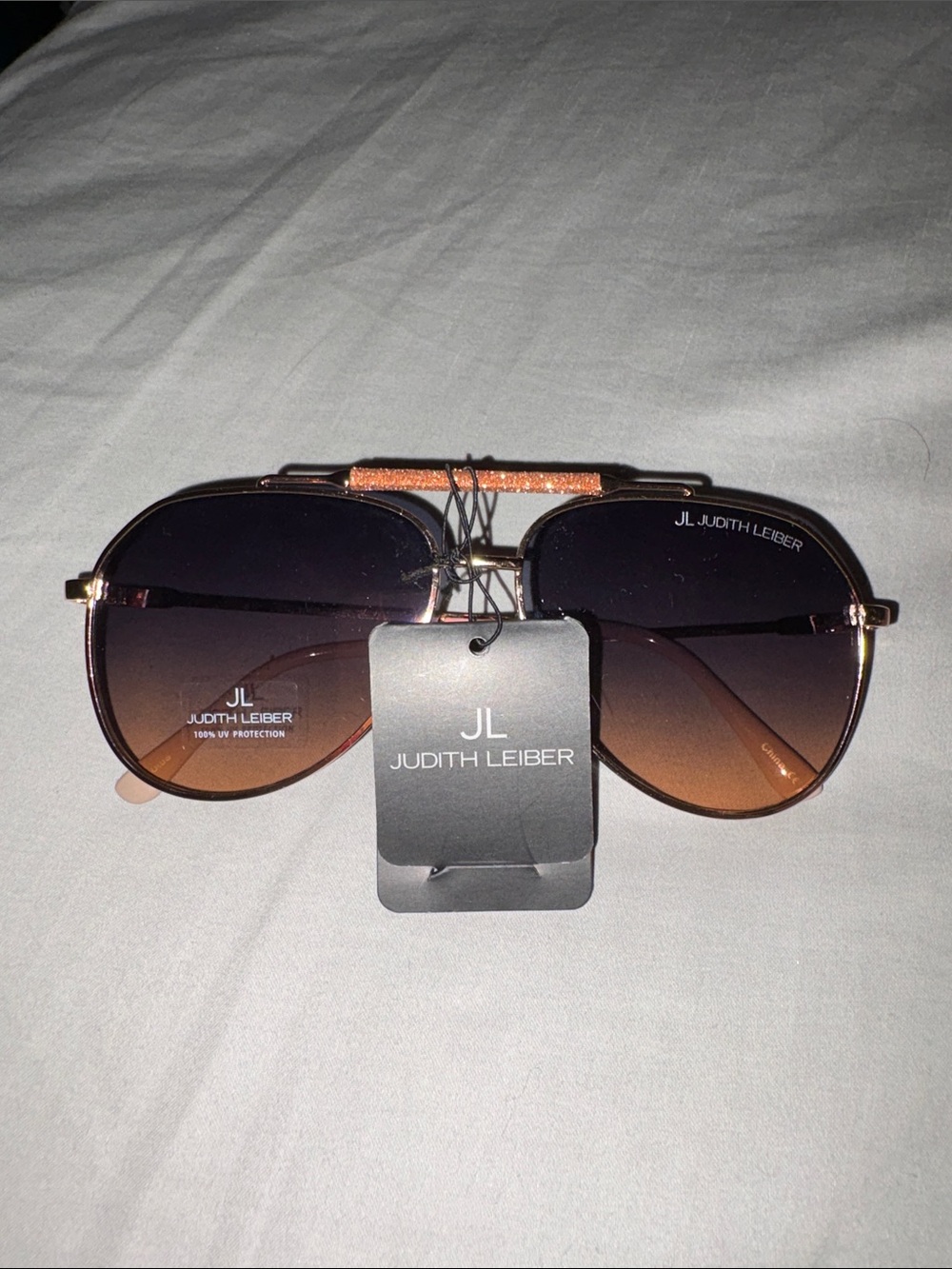Judith Leiber Women’s Brown Gradient Aviator Shorts Sunglasses